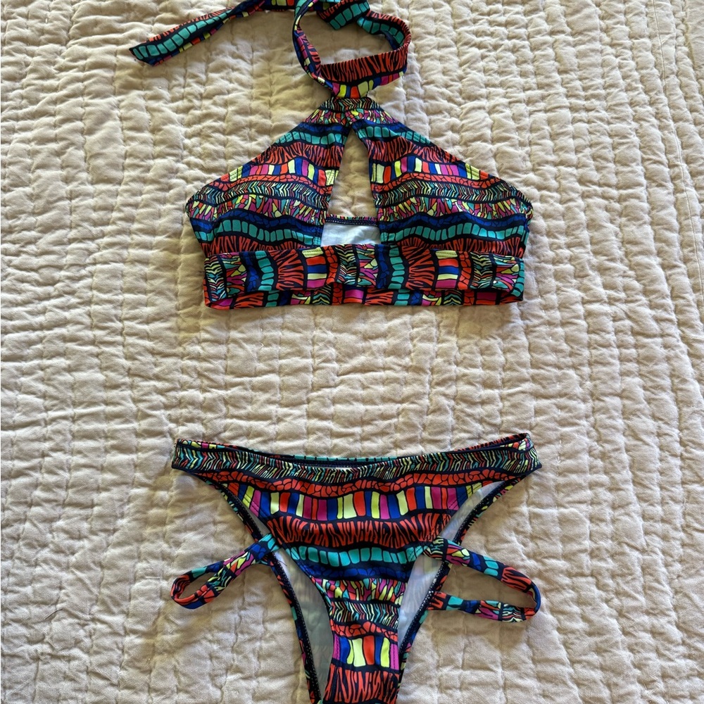 Colorful Halter Bikini Set